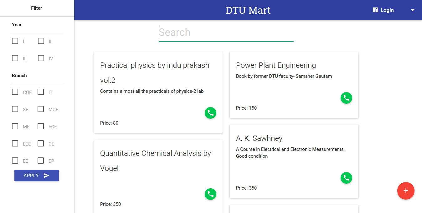 DTU Mart webpage